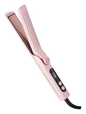 Pink Ceramic Airflow Hair Straightener Flat Iron & Curler